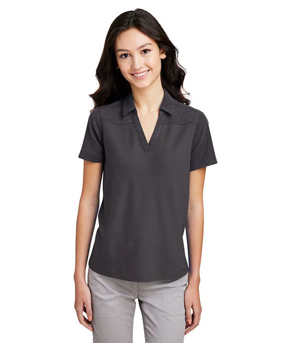 CE112CW - Core 365 Ladies Fusion ChromaSoft Colorblock Polo Shirt | Carbon/Carbon Heather