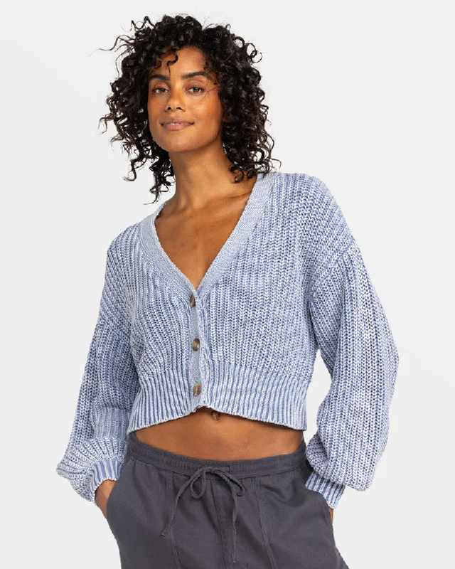 Roxy Sundaze Washed Sweater-Infinity Blue